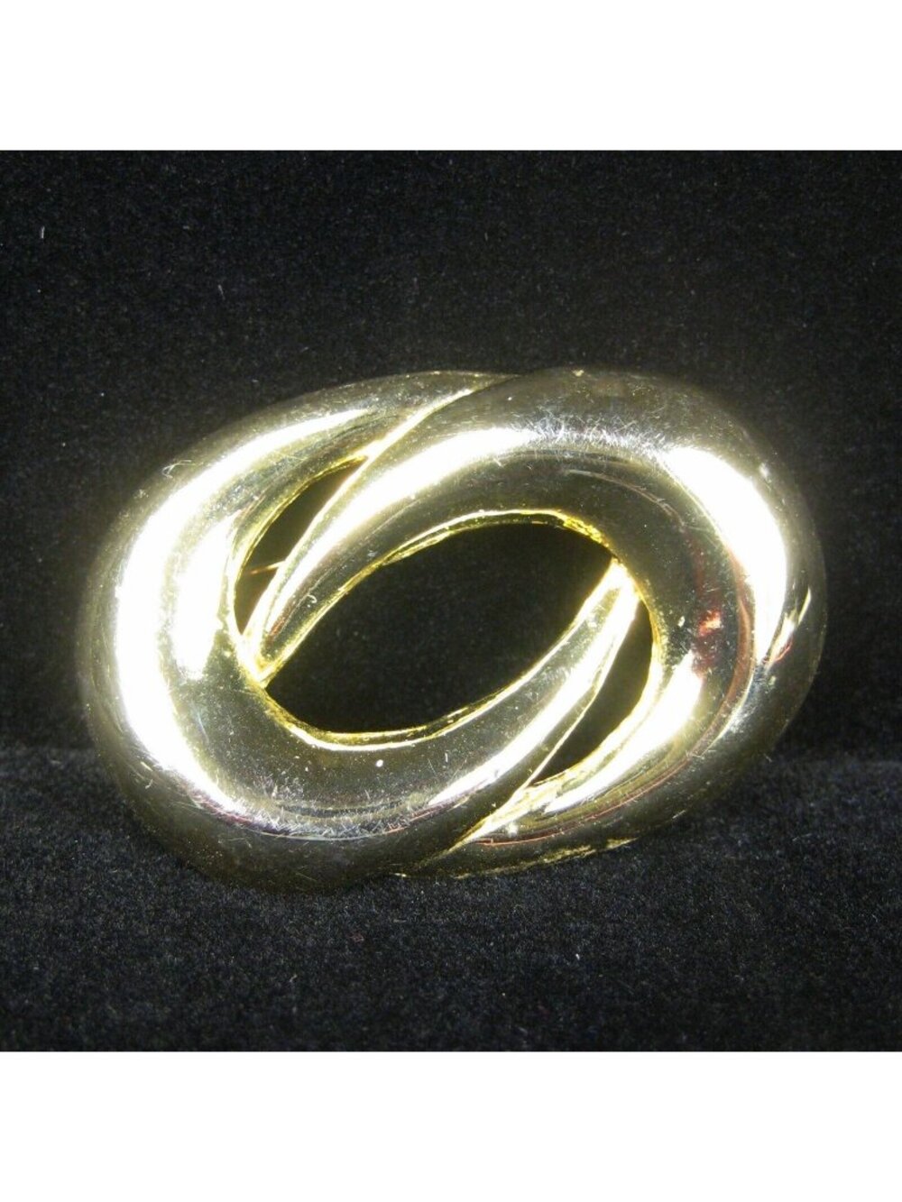 Oval Swirl Abstract Pin Brooch Vintage Goldtone Women Modern Spiral Interlocking